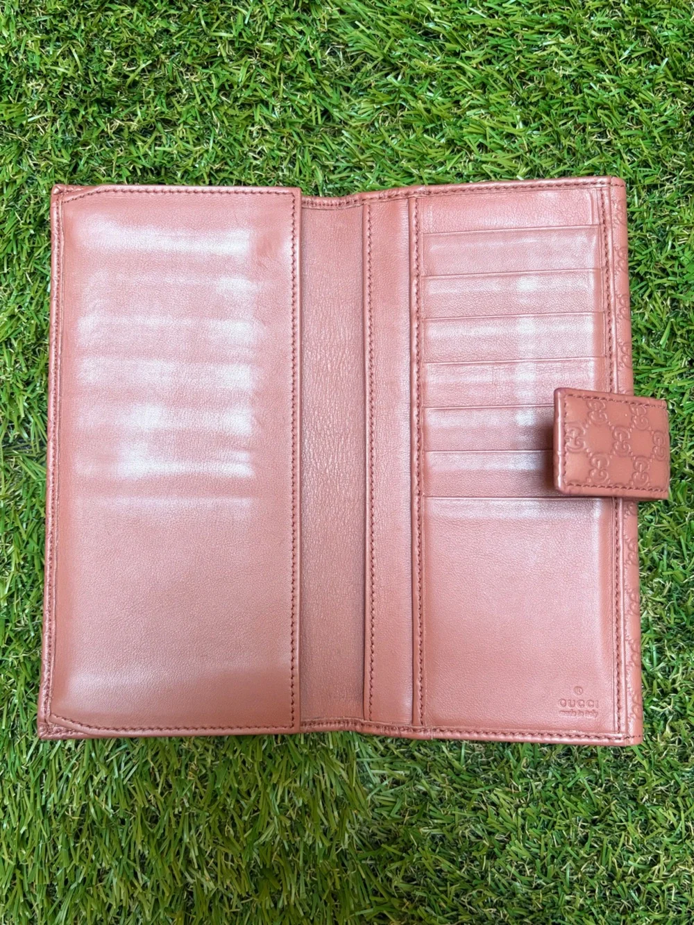 Gucci Microguccisima Pink Leather Wallet
